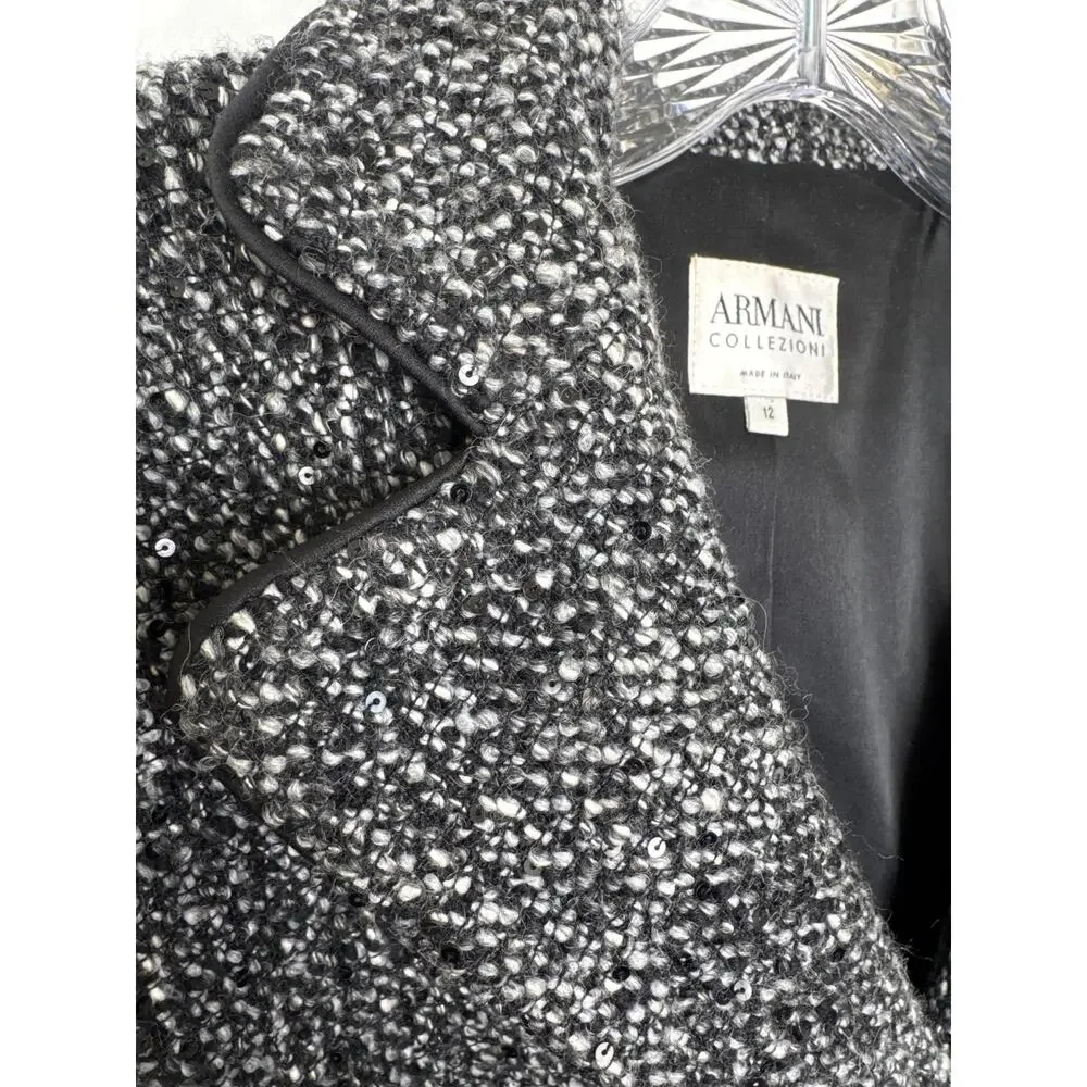 2004 Armani Collezioni Bouclé Sequin Blazer Italy Size medium